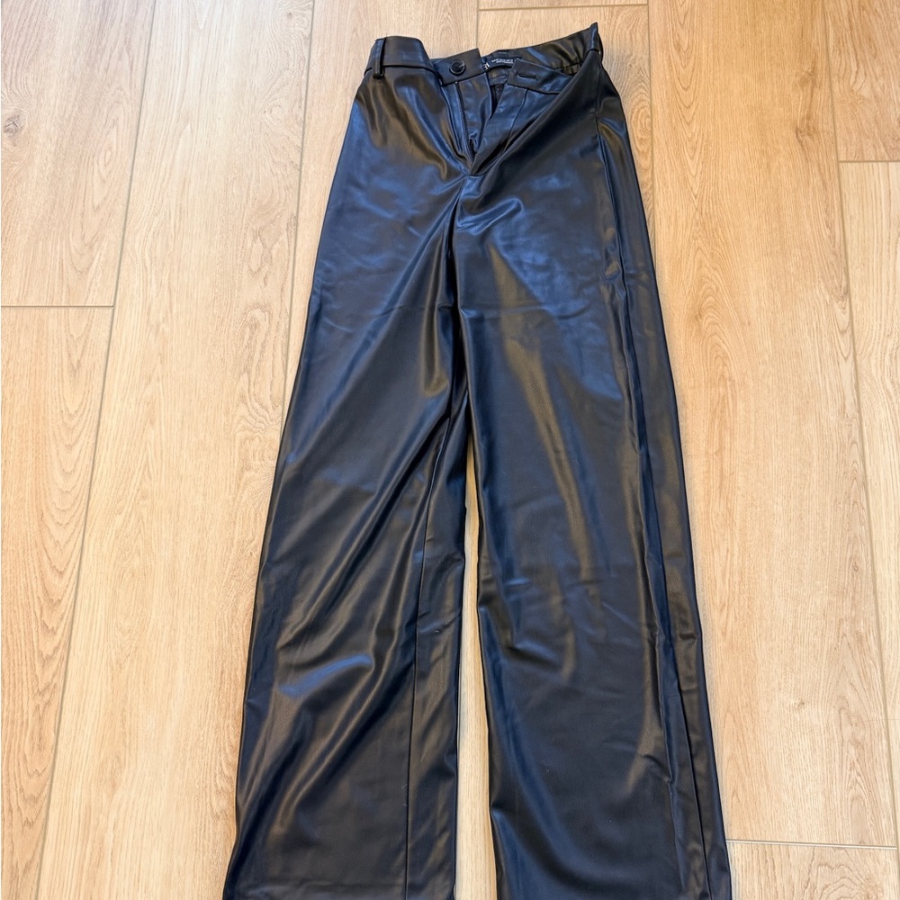 Black ZARA Faux Leather Pants XS